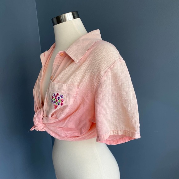 pink oversized button down shirt - Picture 8 of 12